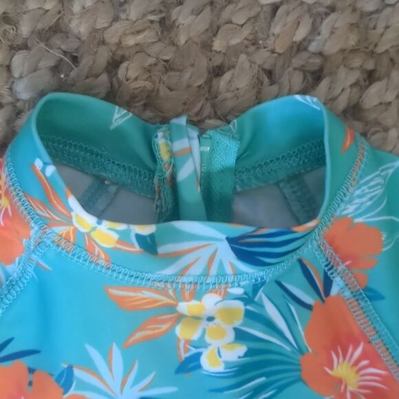 First Impressions Rash Guard 1 Piece Macy's 12 M Hawaiian Floral Swim Suit.Nwot - Picture 5 of 9